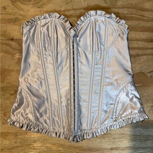 VS Silver Satin Corset Top